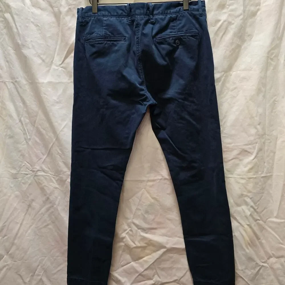 J. Crew Broken In dark blue casual pants 32x32 100% cotton actual waist 34" - Picture 8 of 9